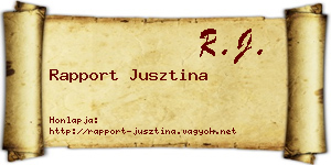 Rapport Jusztina névjegykártya